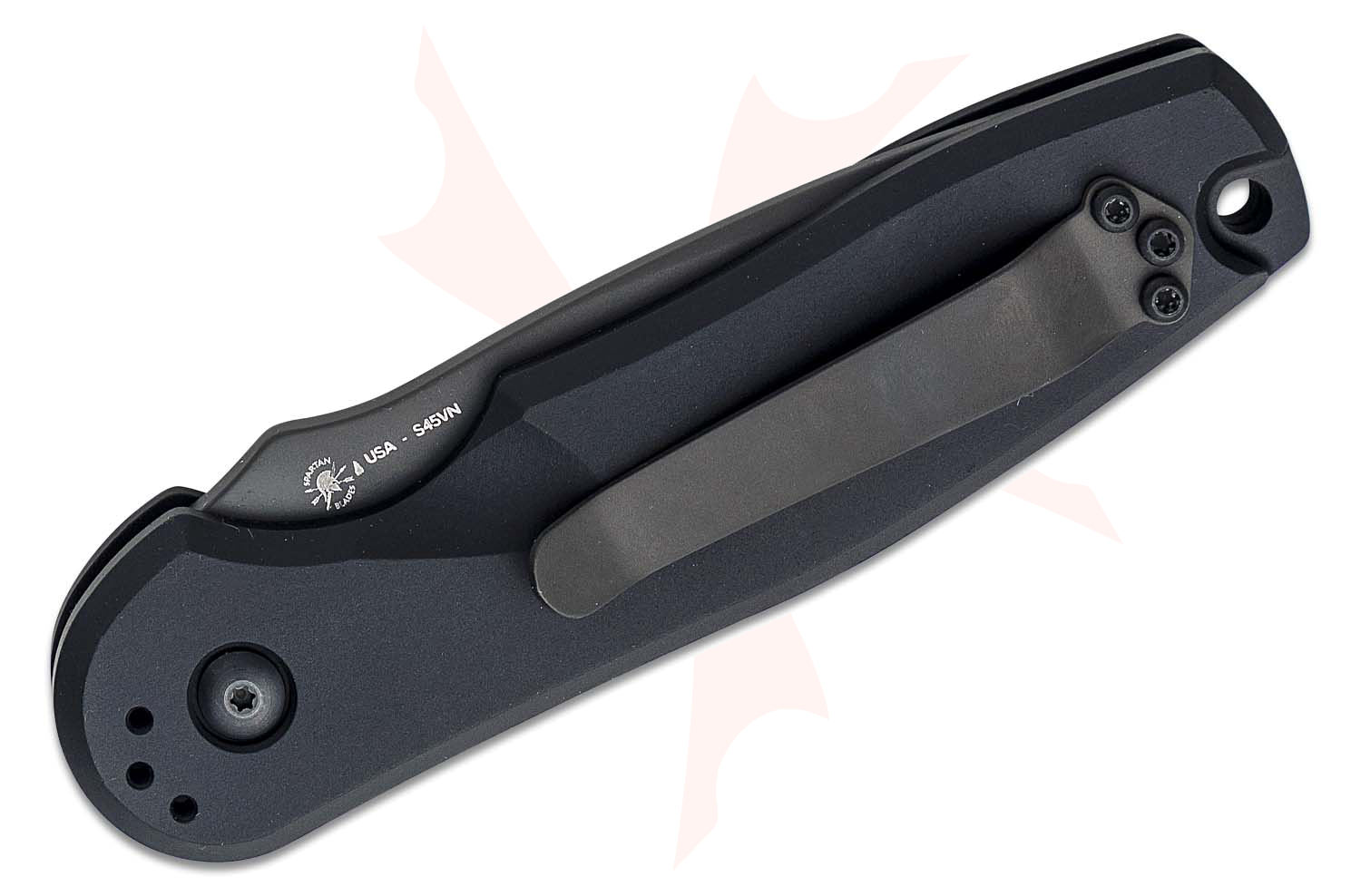 Spartan Blades Zelos AUTO Folding Knife 3.25" S45VN Black PVD Plain