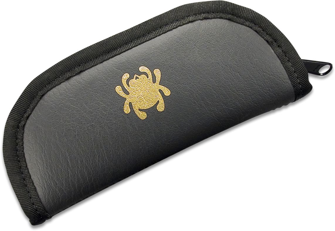 Download Spyderco Small Mock Leather Padded Zipper Pouch, 5" Overall - KnifeCenter - C18C - Discontinued