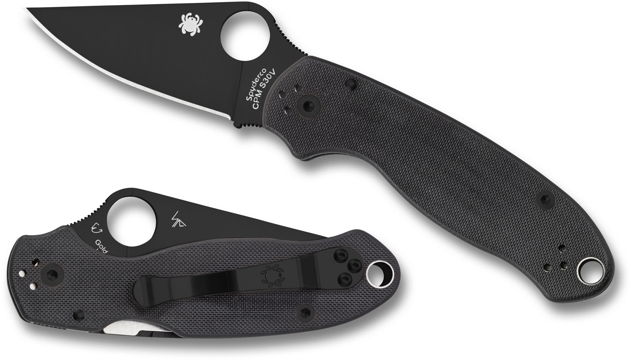 Spyderco Para 3 Folding Knife 3 S45VN Black Plain Blade Black G10 Spyderco Para 3 Folding Knife 3 S45VN Black Plain Blade Black G10