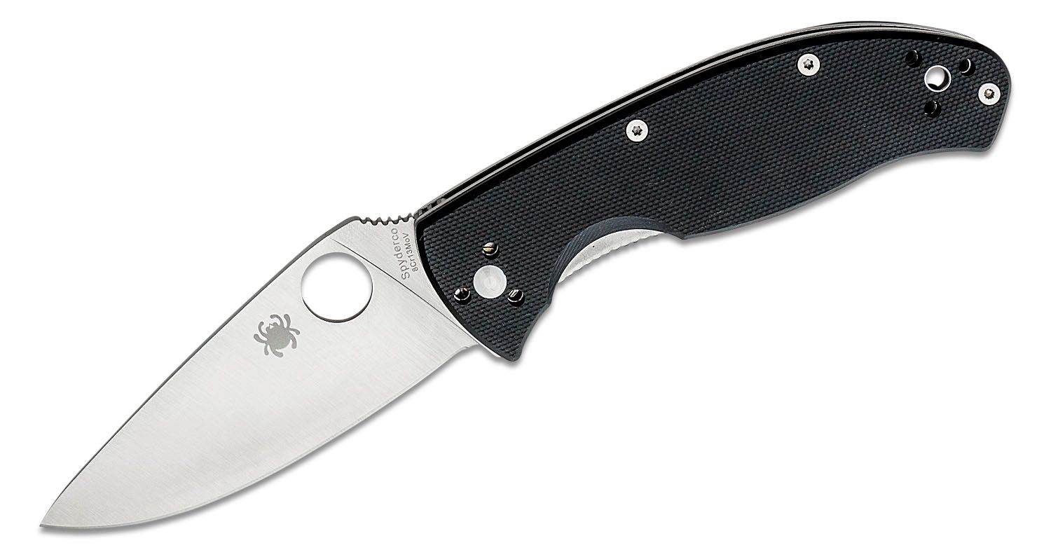 Kamp Modstander omfatte Spyderco Tenacious Folding Knife 3-3/8" Satin Plain Blade, Black G10  Handles - KnifeCenter - C122GP