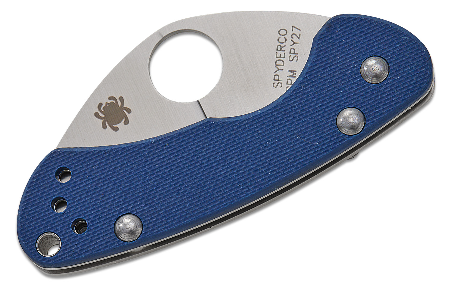 その他 Spyderco balance knife Spyderco Balance Blue G-10/Steel Downturned Satin CPM SPY27