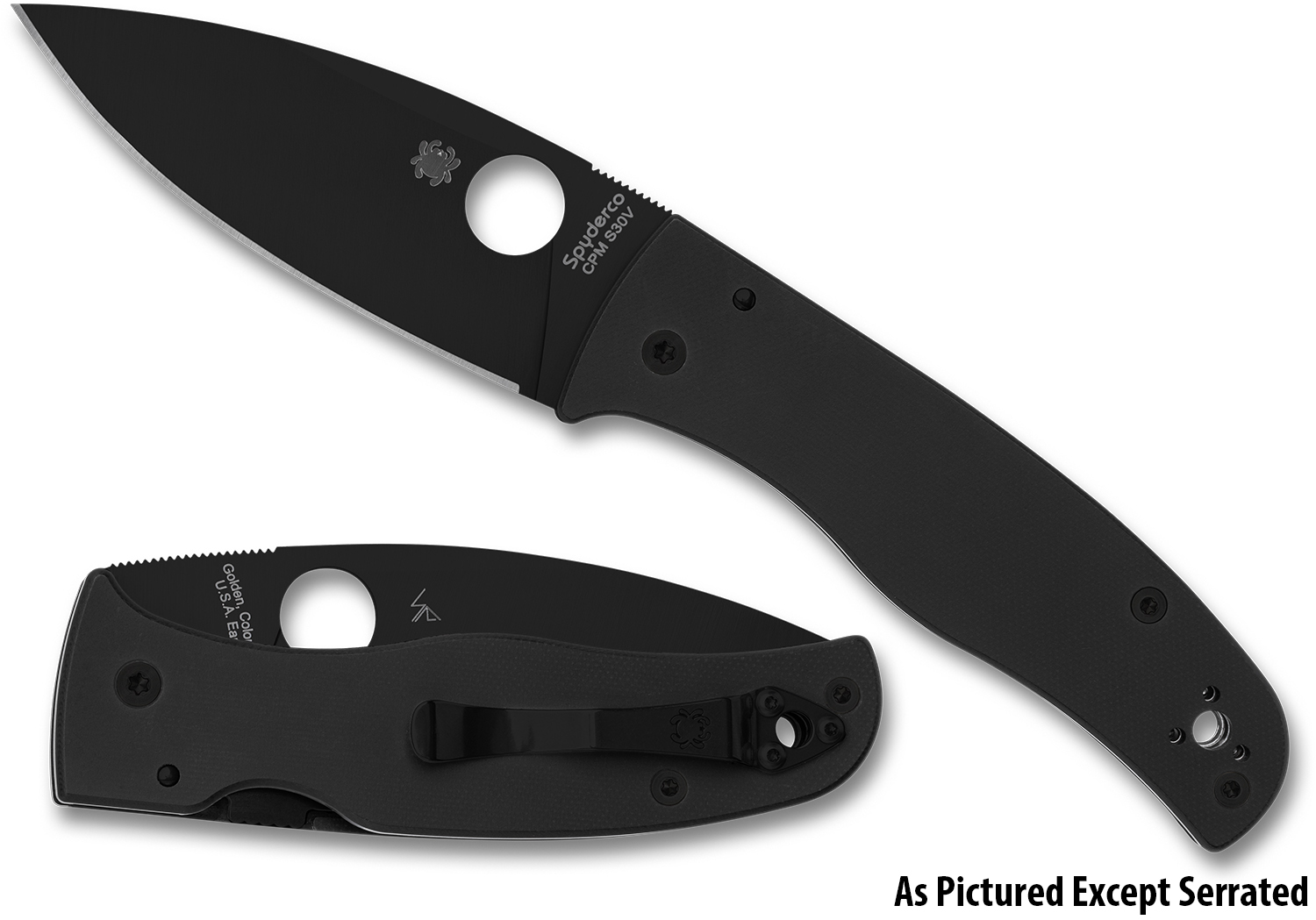Spyderco Bodacious Compression Lock Folding Knife 3.66" S30V Black DLC