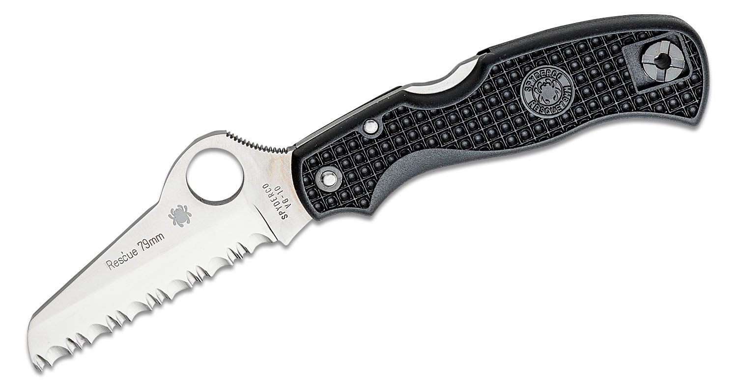 Spyderco Kitchen Utility Knife 6.5 Serrated Blade, Black Polypropylene  Handle - KnifeCenter - K04SBK