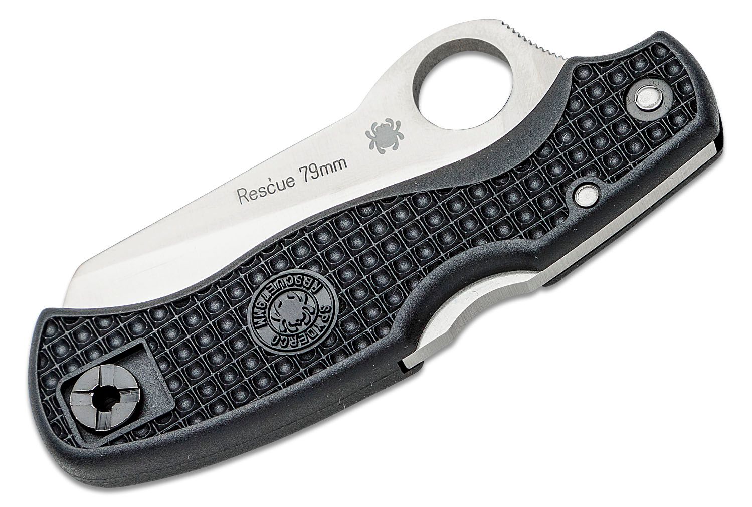 Spyderco Rescue 3 Lightweight Knife (Black) with Double-Sided Folding  Sharpener