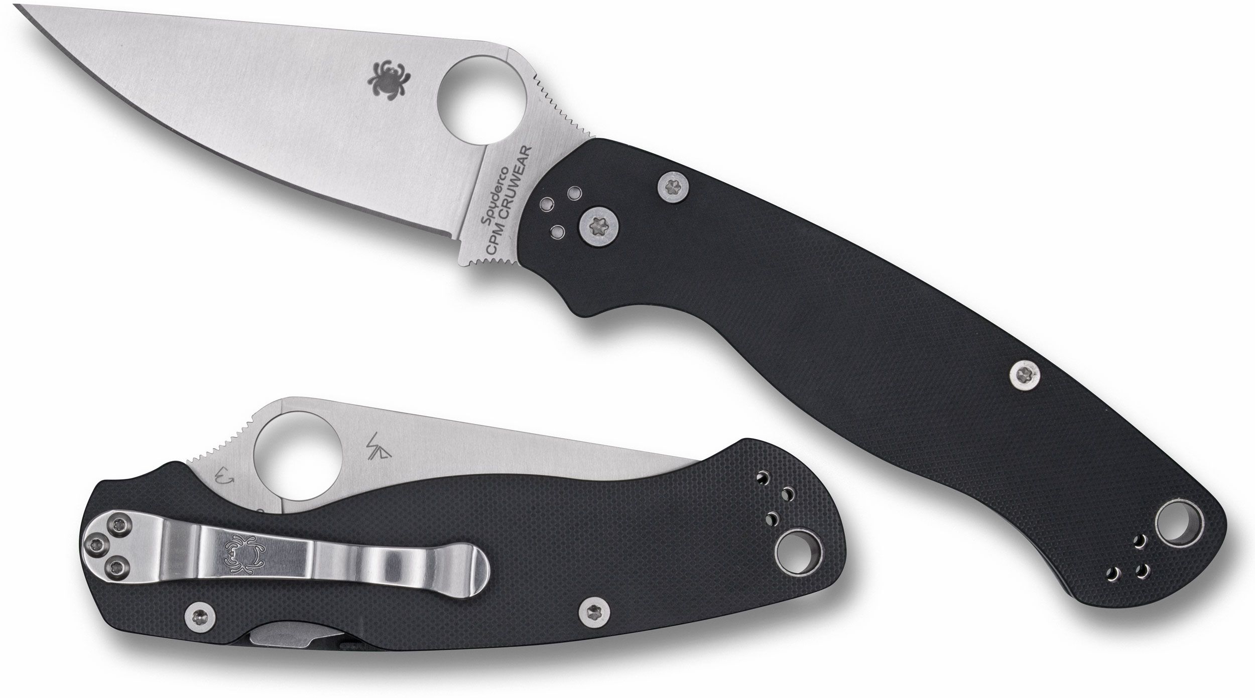 MODIFIED Spyderco Paramiliary 2 Knife - Satin Blade - Exclusive