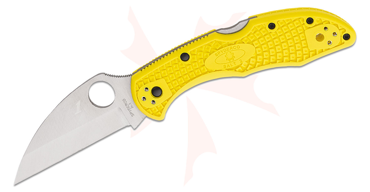 その他 salt Spyderco Pacific Salt H-1 Knife C91SYL Yellow FRN (3.81