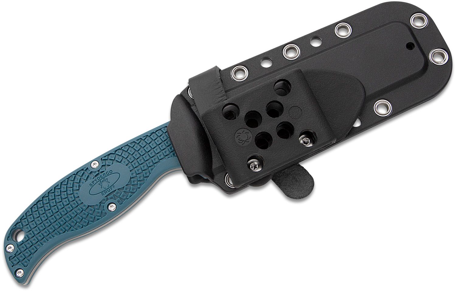 Spyderco Enuff 2 Fixed Blade Knife Blue Textured FRN Handle K390 Serrated  Edge Satin Finish FB31SBL2k390