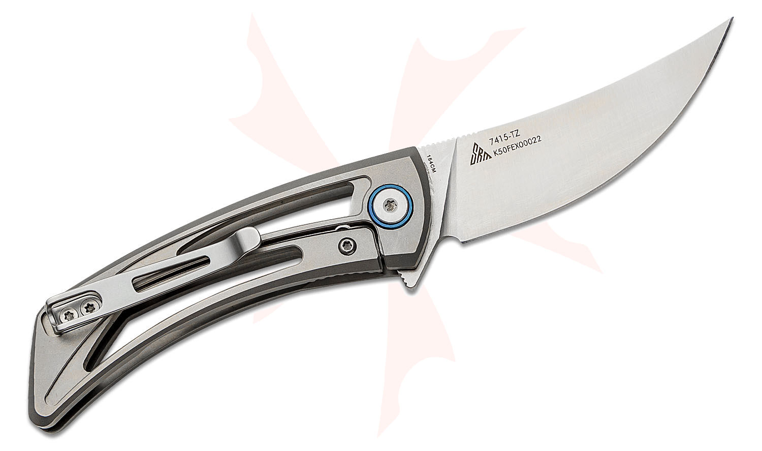 SRM Knives 7415-TZ Unicorn Flipper Knife 2.76" 154CM Bead Blast Upswept ...