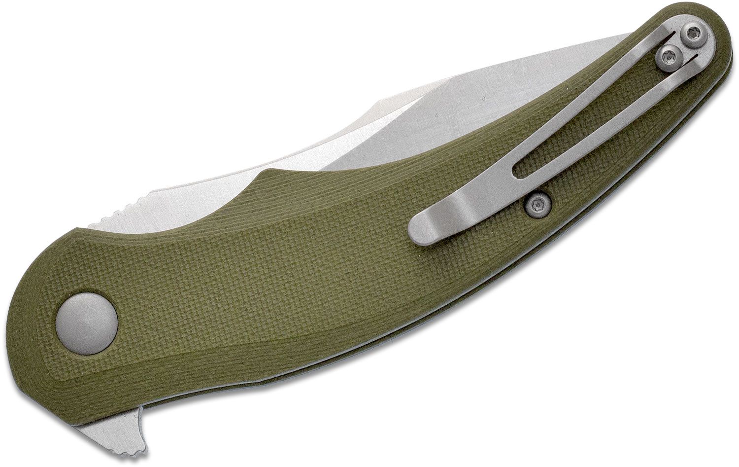 Real Steel Akuma Folding Knife 3.75 Bohler K110 Steel Blade Green