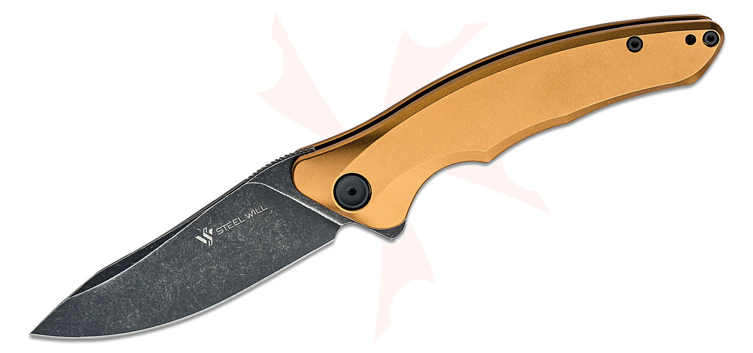 Steel Will Spica F4426 Flipper Knife 3.4" 154CM Black Stonewash Clip