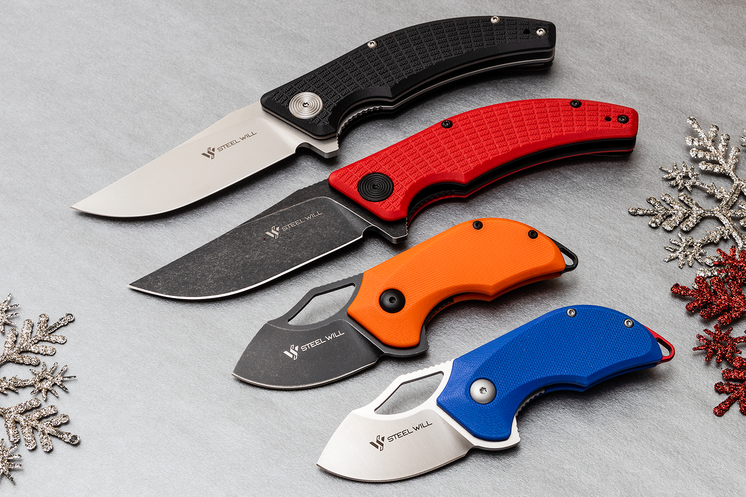 Steel Will Sargas F6010 Flipper Knife 3.23" D2 Satin Clip Point, Black