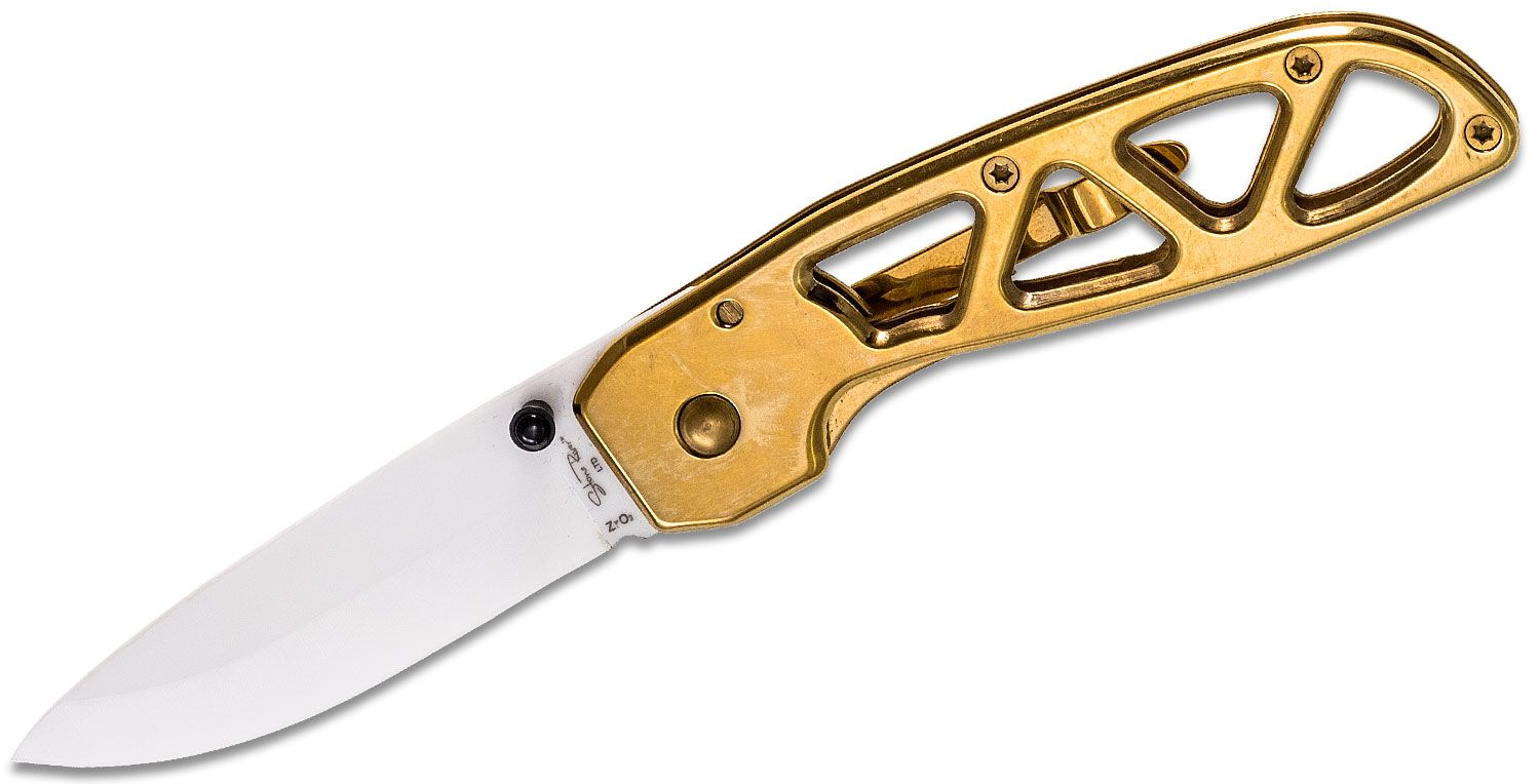 Stone River Gear Gold Ceramic Drop Titanium Folding Knife Pocket