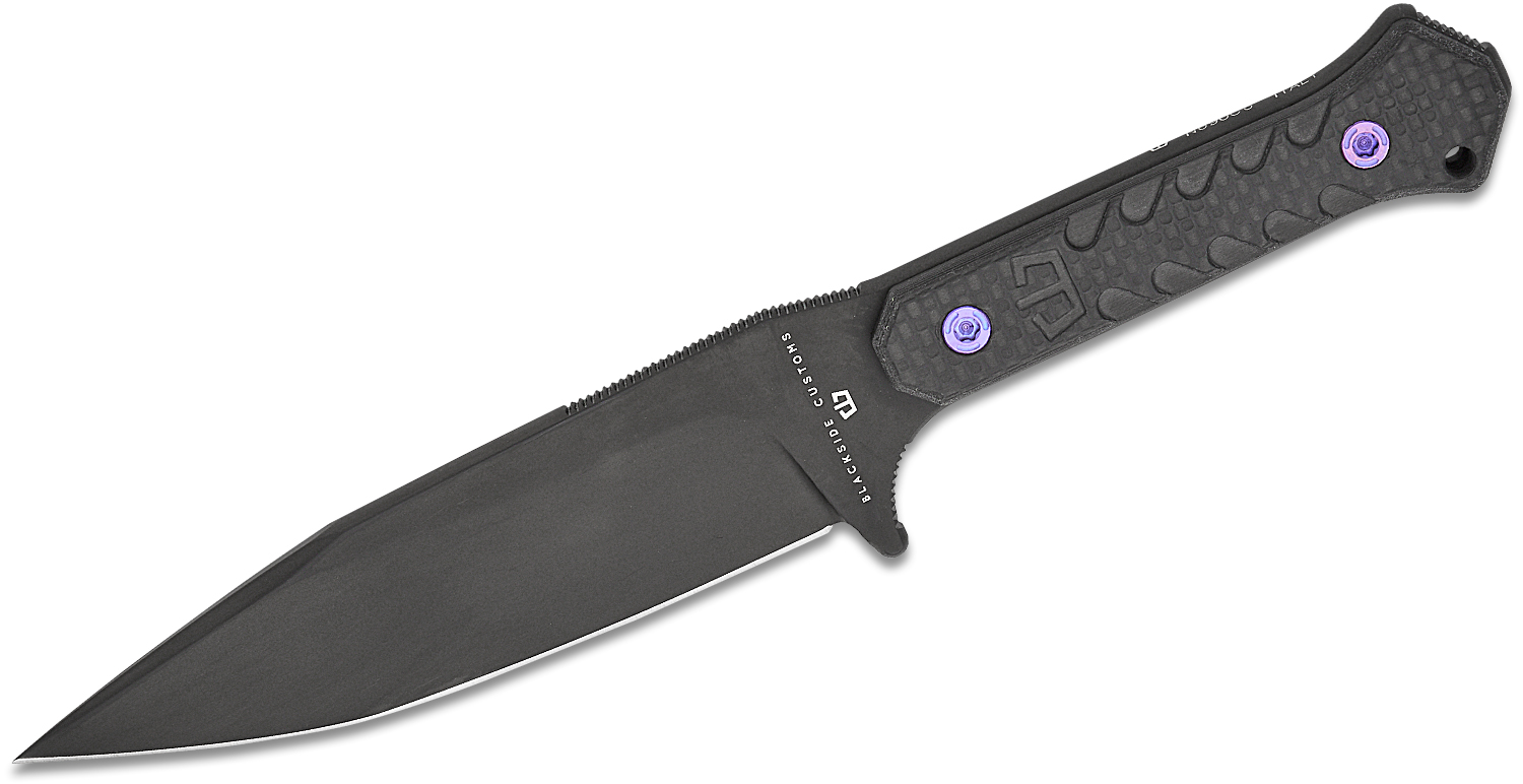 Blackside Customs Fedele X Fixed Blade Knife 4.5" N690Co Black PVD Clip
