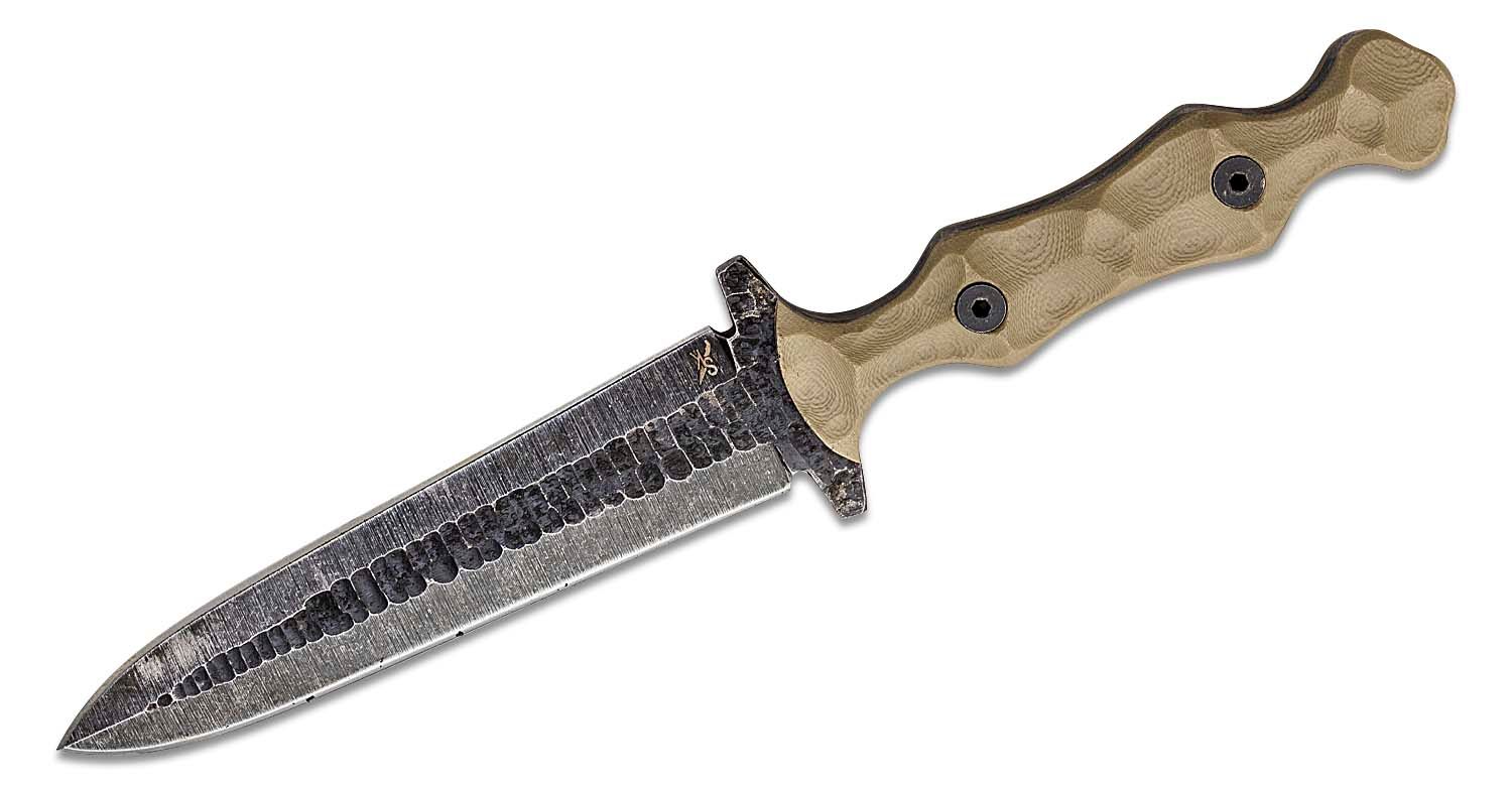 Stroup Knives Dagger Fixed Blade Knife 525 1095 Hand Carved Double Edge Dagger Blade Milled 8653