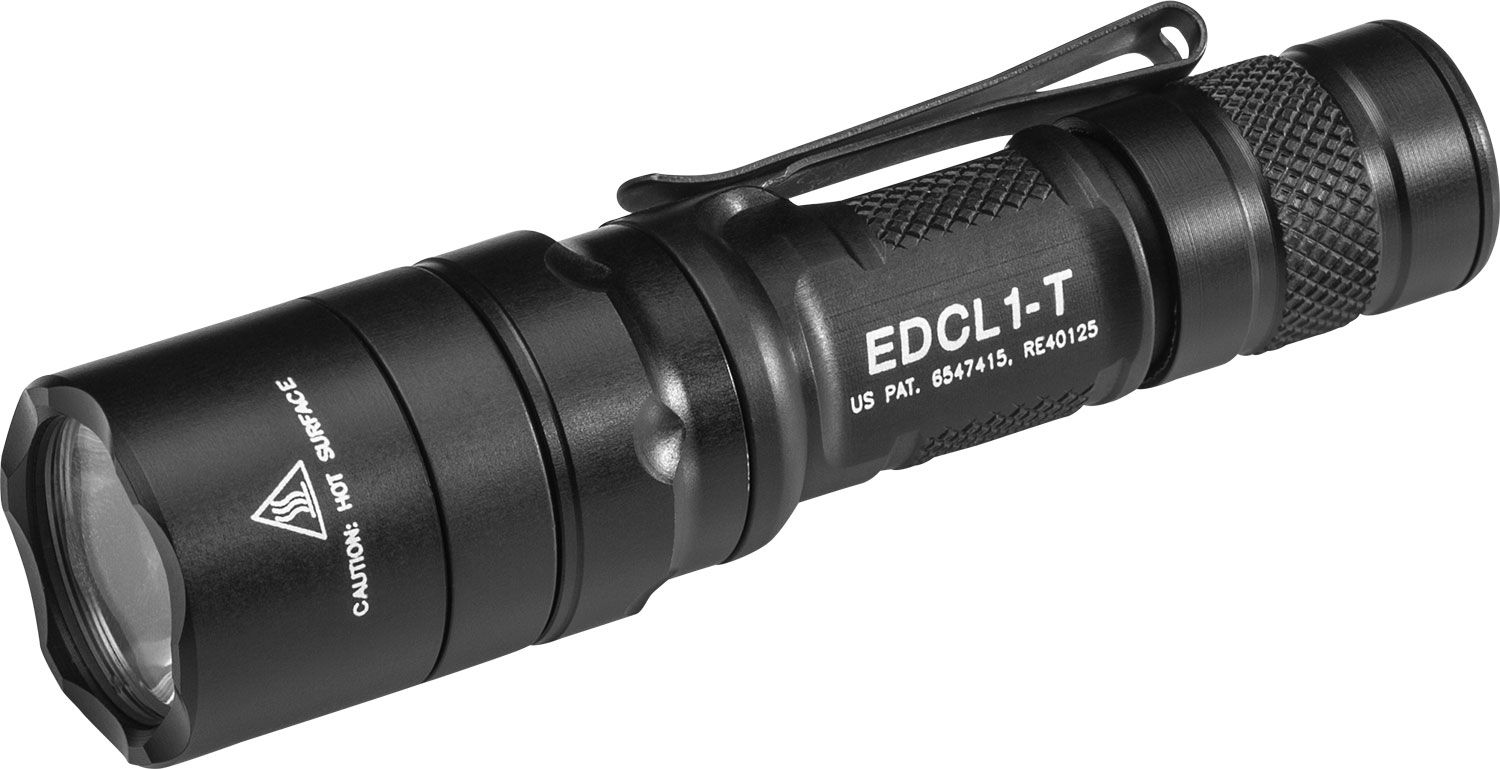 SureFire EDCL1-T Everyday Carry 1 Dual-Output LED Flashlight, Black, 500  Max Lumens