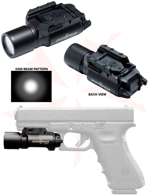 SureFire X300 Series Tactical LED WeaponLight w/Rail-Lock System