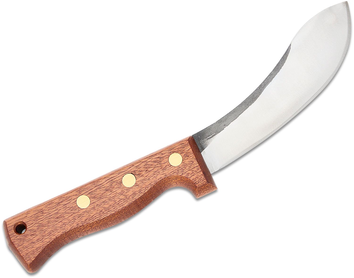 Carved Wood Handle Layered-Steel Skinner Knife