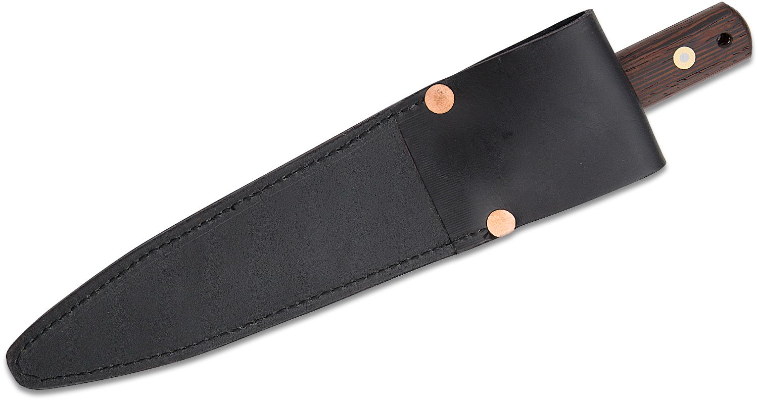 Svord 280B Bowie Knife 6-1/2 Carbon Steel Blade, Brown Hardwood Handles,  Leather Sheath - KnifeCenter