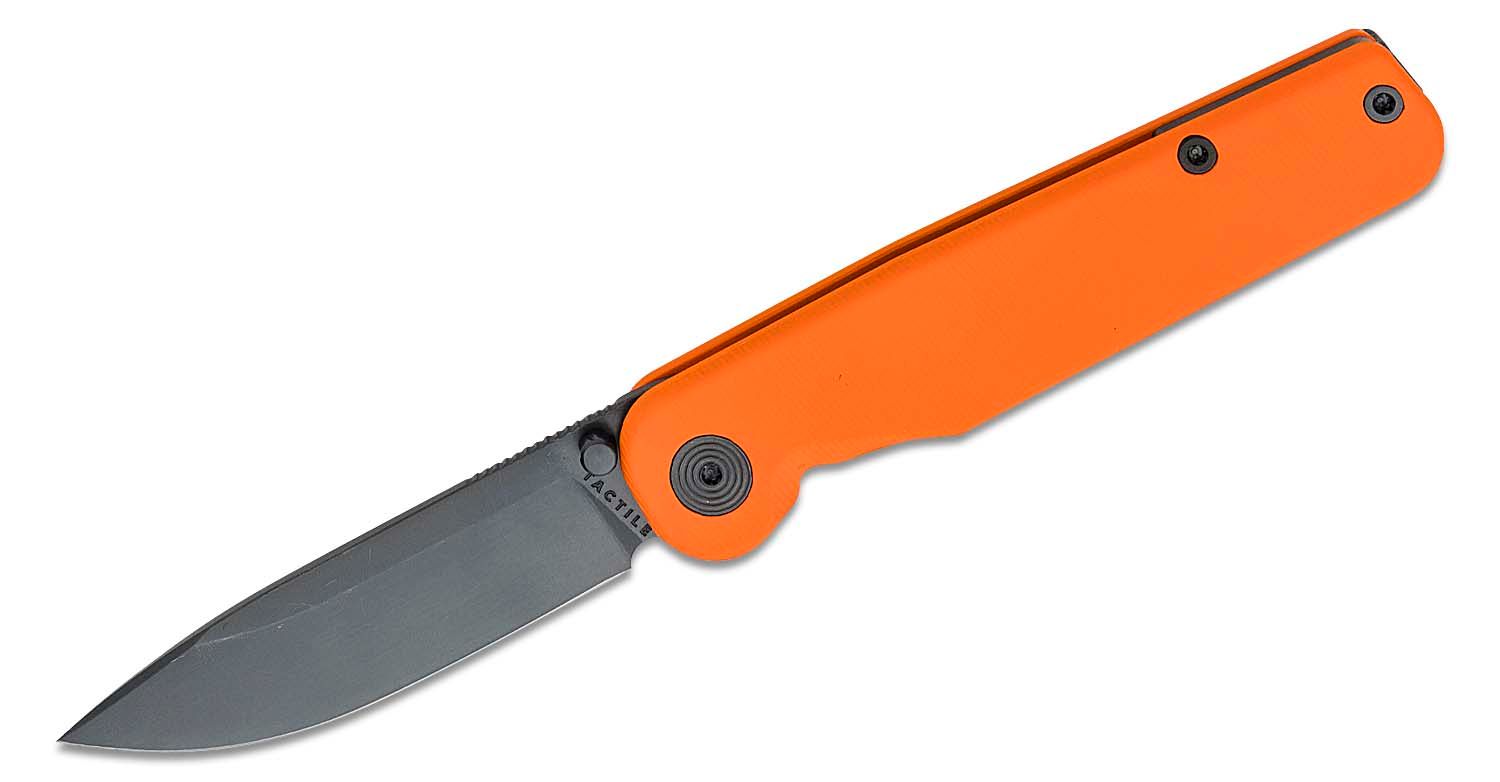 Tactile Knife Rockwall Safety First Folding Knife Orange Titanium