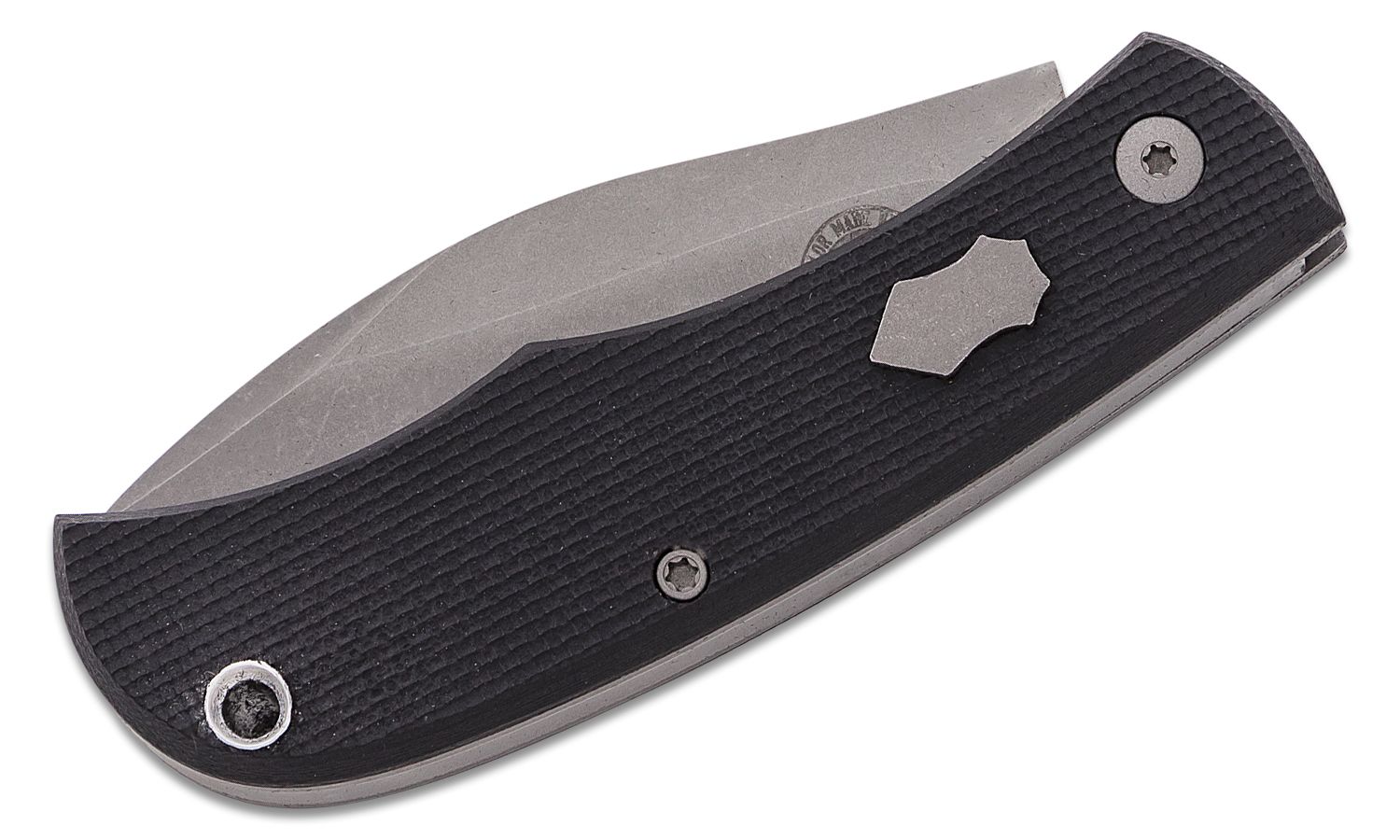 Chris Taylor Custom Nessie Slipjoint Folding Knife 2.75 AEB-L Dark  Stonewashed Nessmuk Blade, Textured Black G10 Handles - KnifeCenter