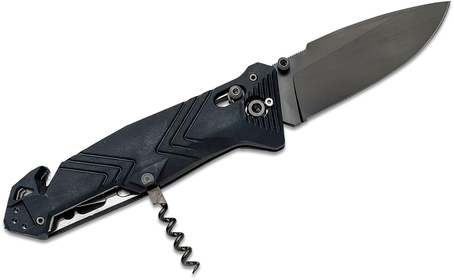 Tb Outdoor Cac French Army Folding Knife 3 62 Nitrox Black Pvd Drop Point Blade Black Pa6