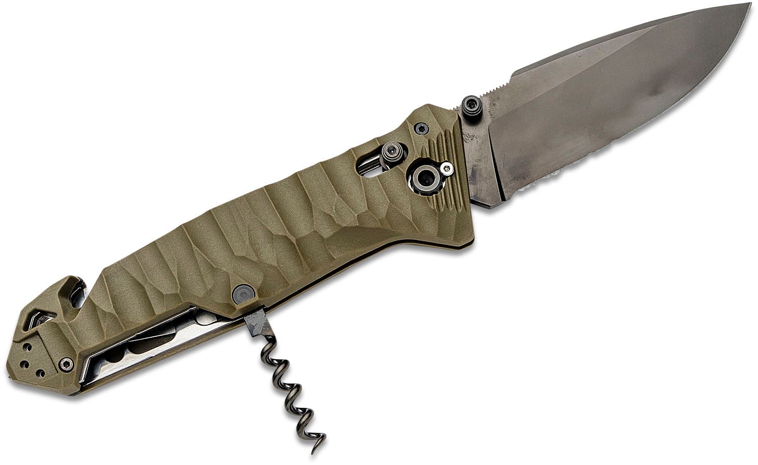 Tb Outdoor Cac French Army Folding Knife 3 62 Nitrox Black Pvd Combo Drop Point Blade