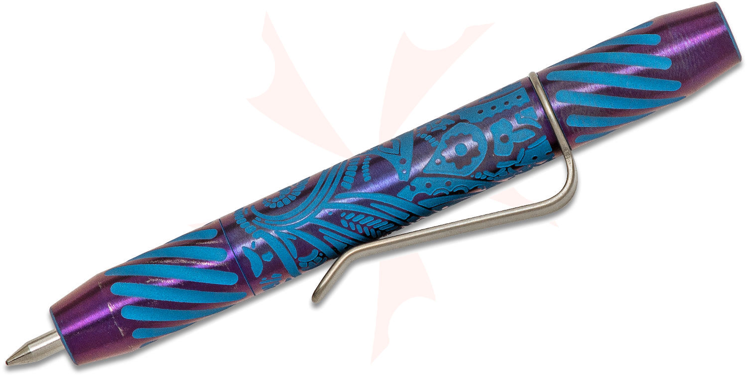 Ti2 Design Techliner Super Shorty Titanium Pen, Purple with