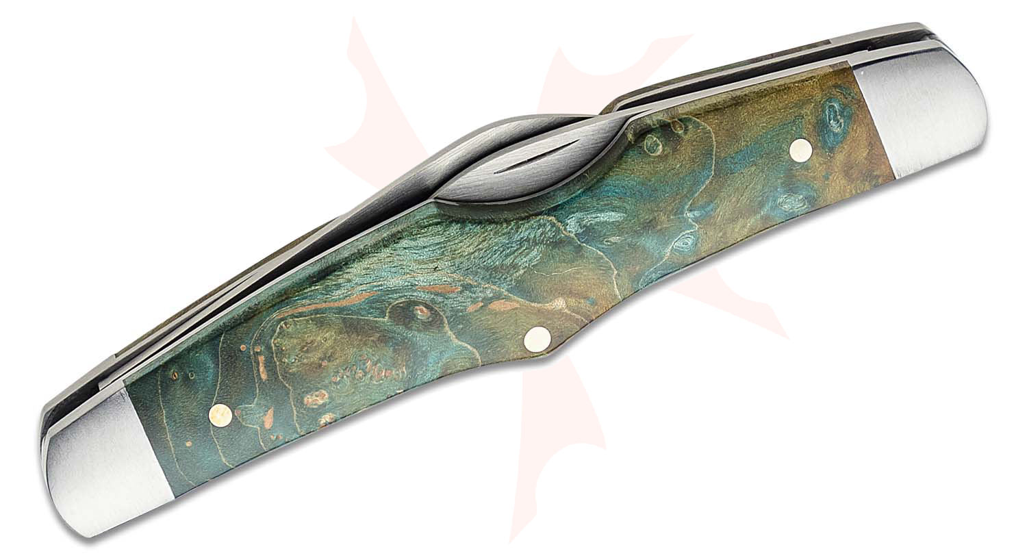 Tim Britton Knives Custom 2Blade Ridged Traditional Folding Knife