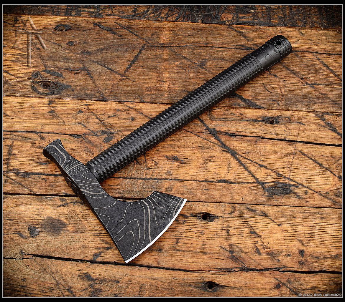 American Tomahawk Company Model 2 Tomahawk 14.125 Overall, Hickory Wood  Handle Handle, Kydex Sheath with MOC Straps - KnifeCenter
