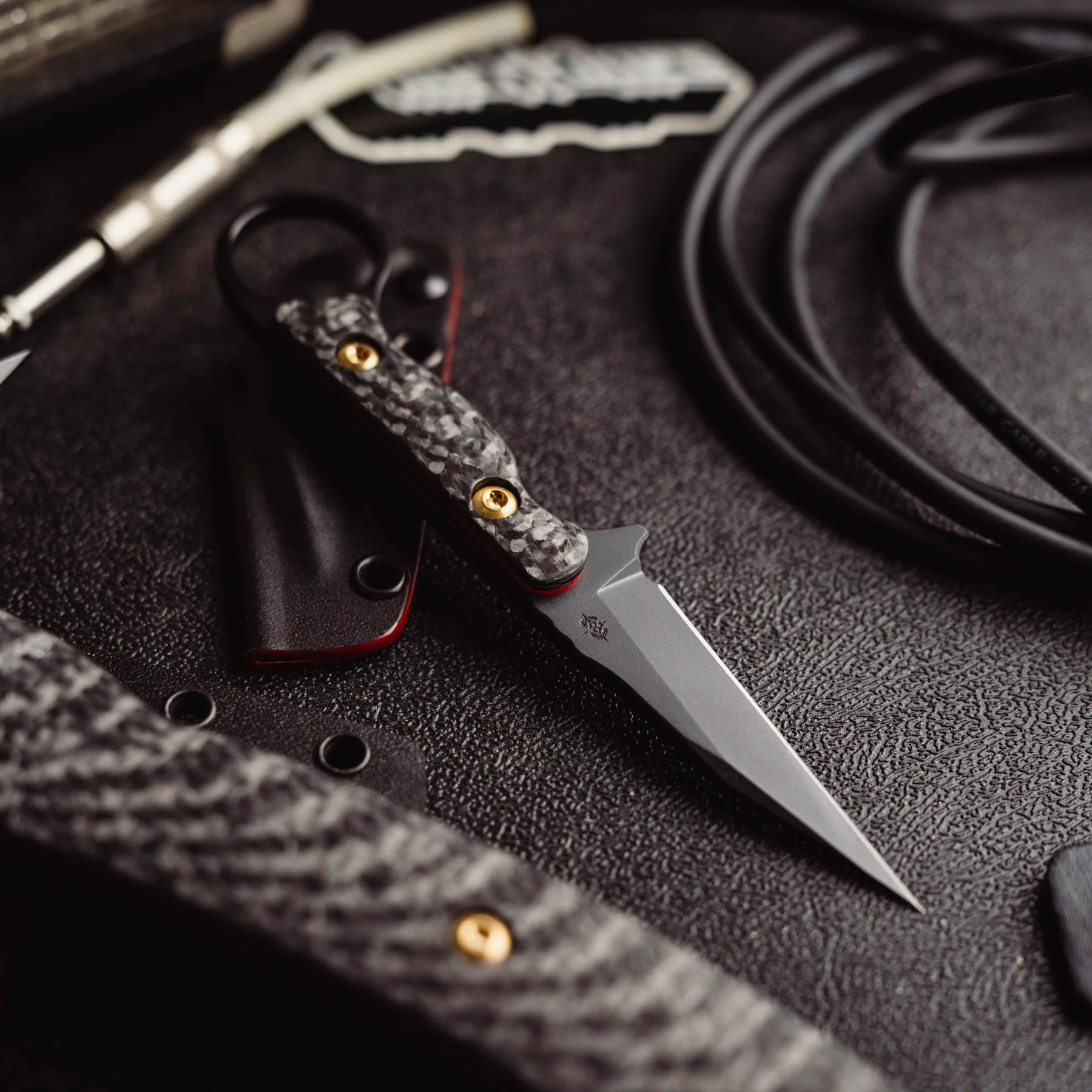 Toor Knives Limited Edition Heavy Metal Jank Shank W Fixed Blade Neck Knife 3" CPMM4 Black KG