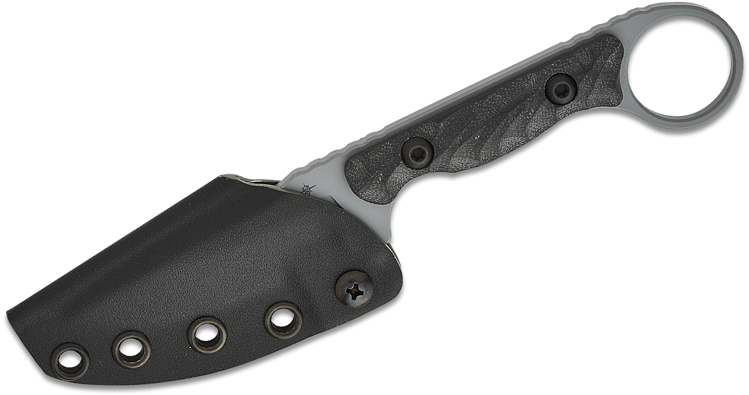 Toor Knives Jank Shank S Fixed Blade Neck Knife 3" CPMM4 Phantom Gray GunKote Clip Point