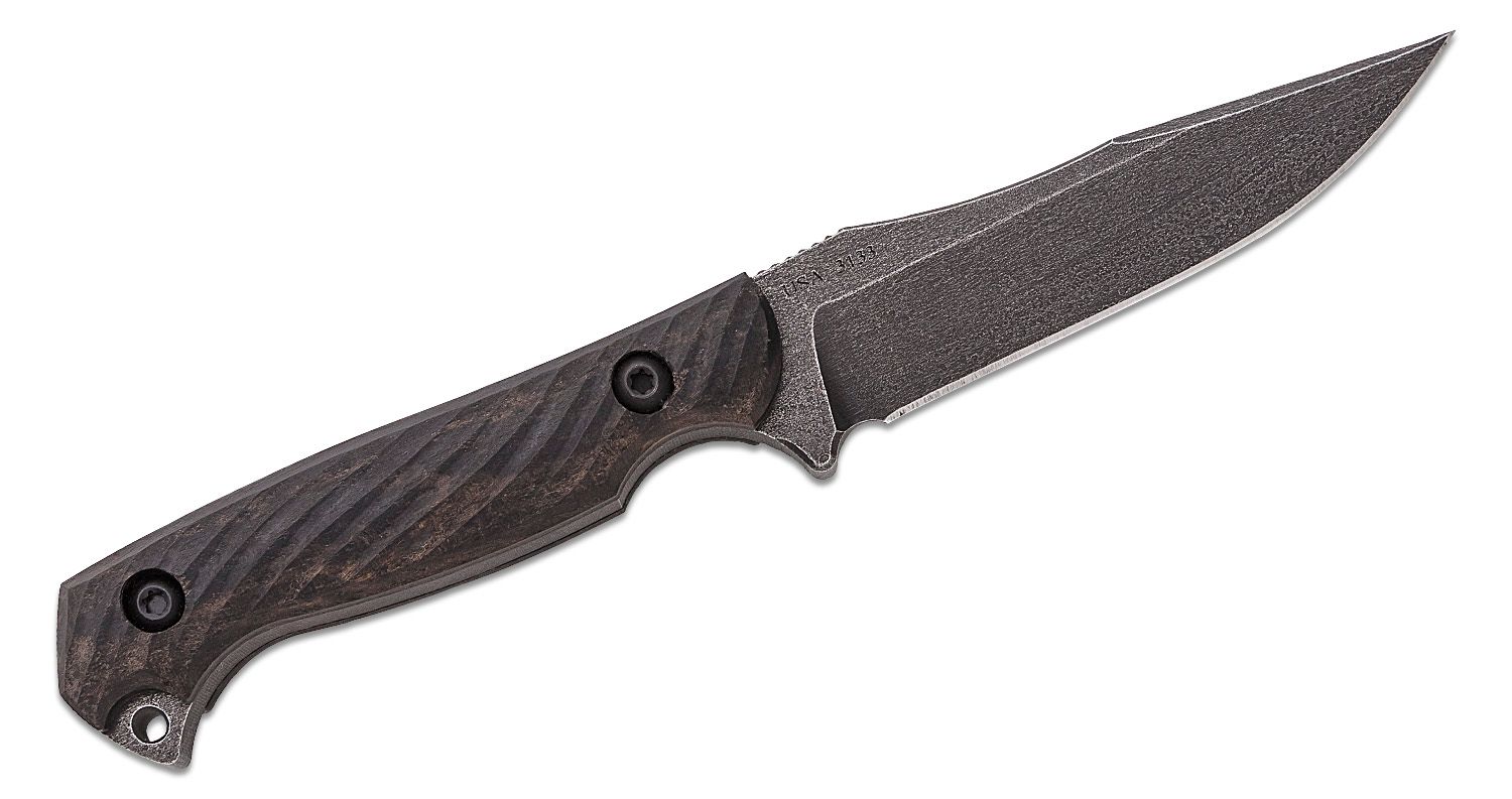 Toor Knives Krypteia Fixed Blade CPM-S35VN FED Gunkote Blade, Ebony Wood  Handles - American Flags & Cutlery