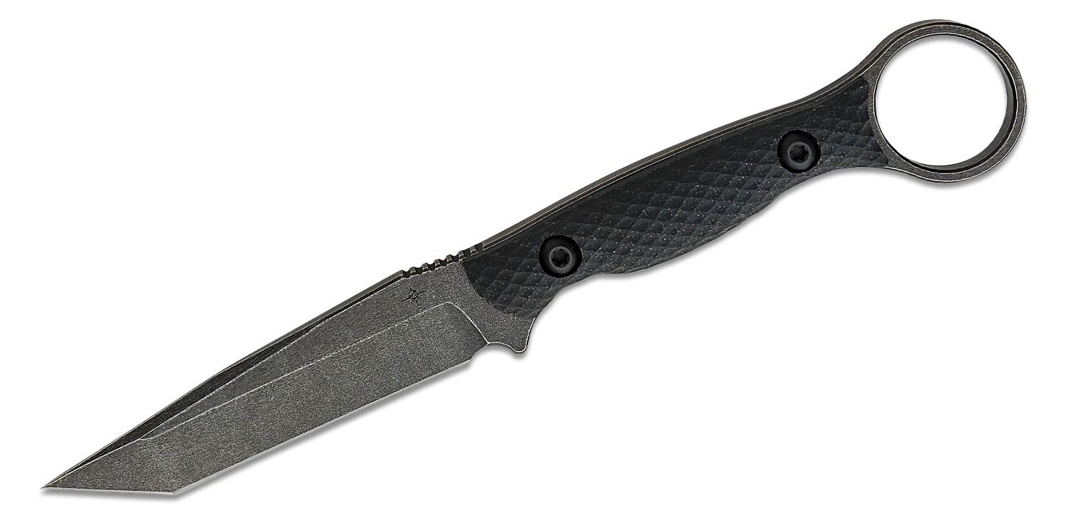 Toor Knives Serpent Fixed Blade Knife 3.75 CPM-3V Black Oxide Tanto,  Carbon Black G10 Handles with Pinky Ring, Black FlexTech Kydex Sheath -  KnifeCenter - Serpent Carbon