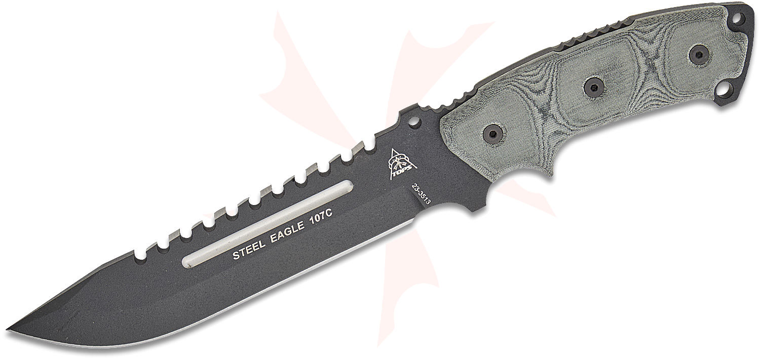 TOPS Knives Steel Eagle 107C Delta Class Fixed Blade Knife 7.63