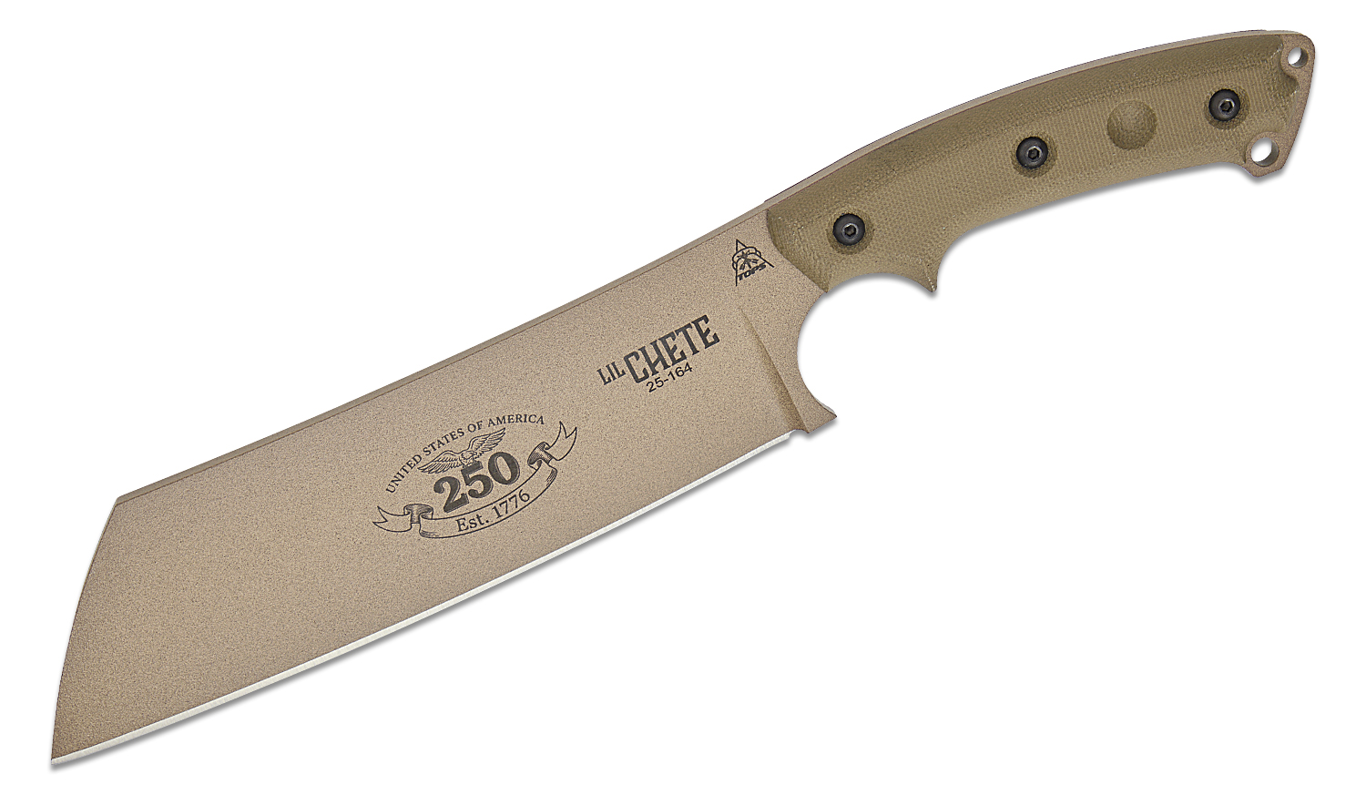 TOPS Knives 250th Anniversary Lil Chete Fixed Blade Knife 8.38