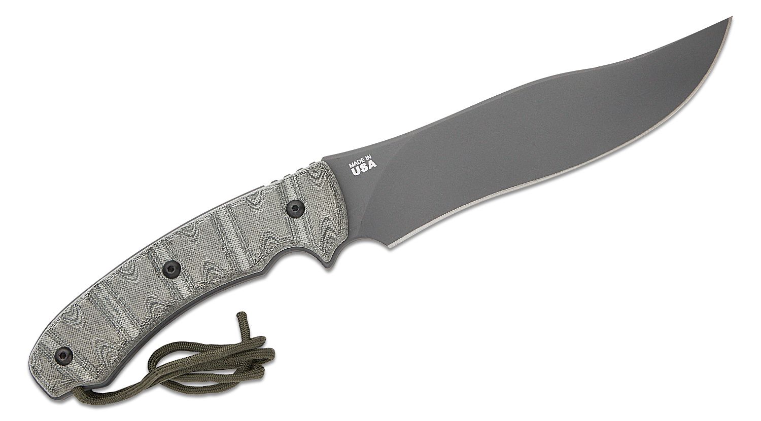 Tops Longhorn Bowie, 6 3/4 Black River Wash Blade, Rocky Mountain Tread  Handle