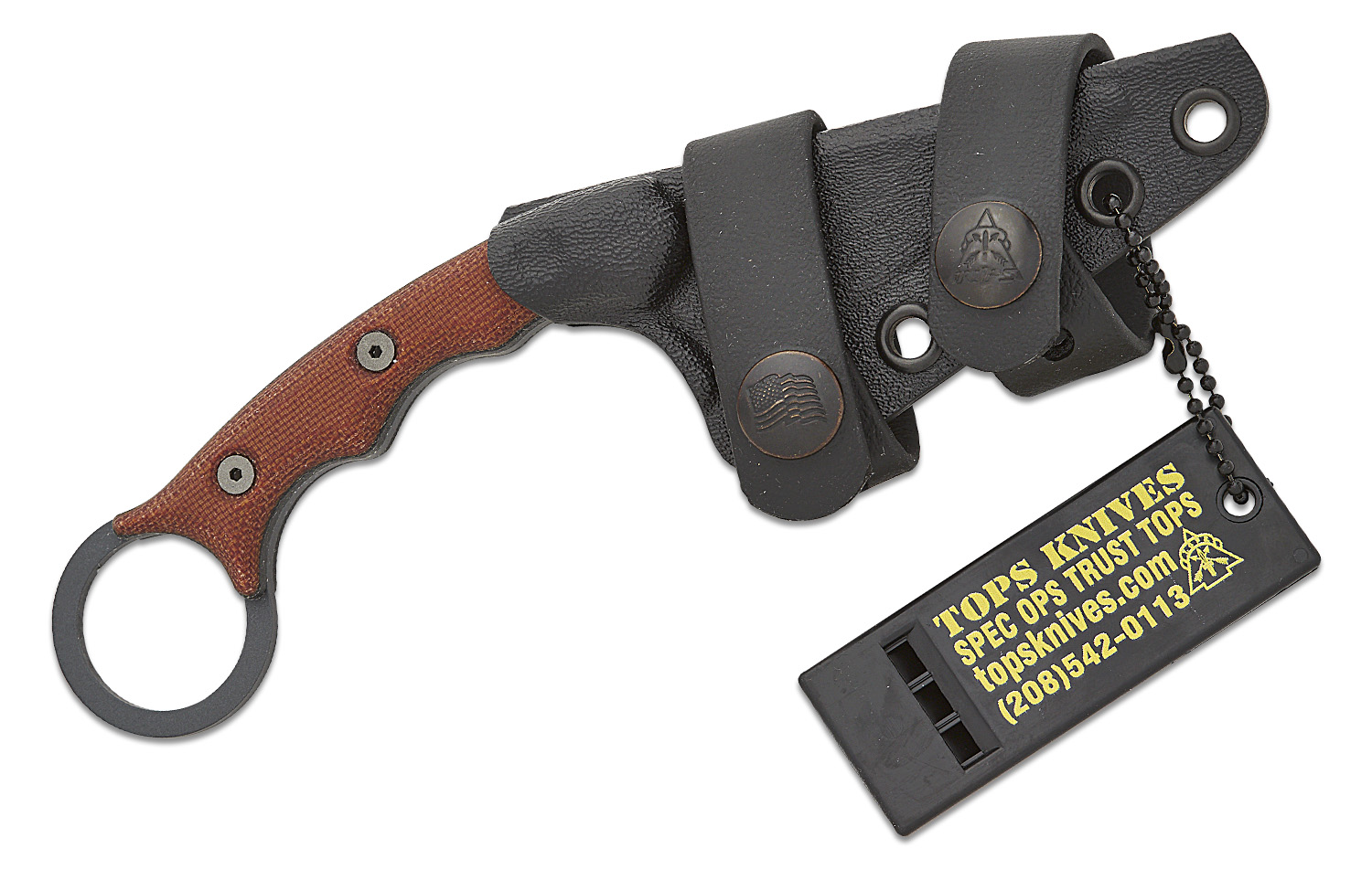 TOPS Knives Poker Fixed Blade Knife 2.5" Sniper Gray Wharncliffe Blade