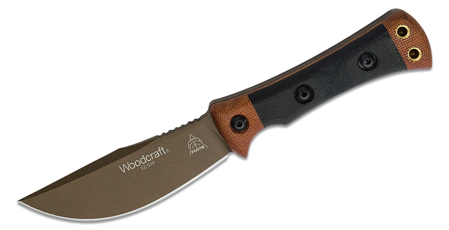 TOPS Knives Woodcraft Fixed Blade Knife 4.38