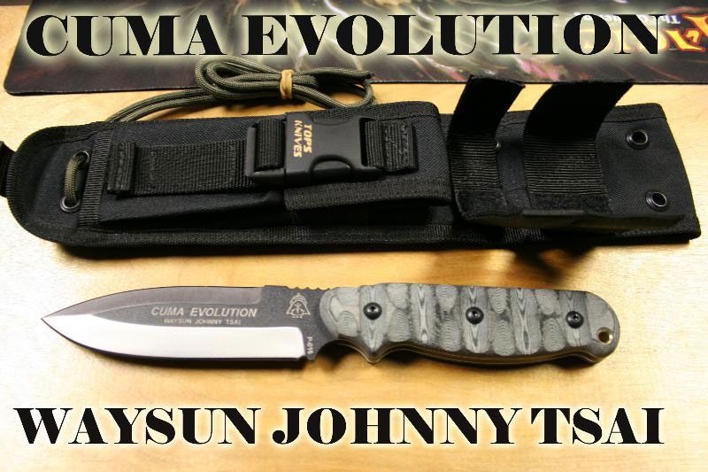 TOPS Knives CUMA Evolution 4.625" Plain Blade, Rocky Mountain Tread Micarta Handles, Nylon Sheath - KnifeCenter - CUMA-01 -