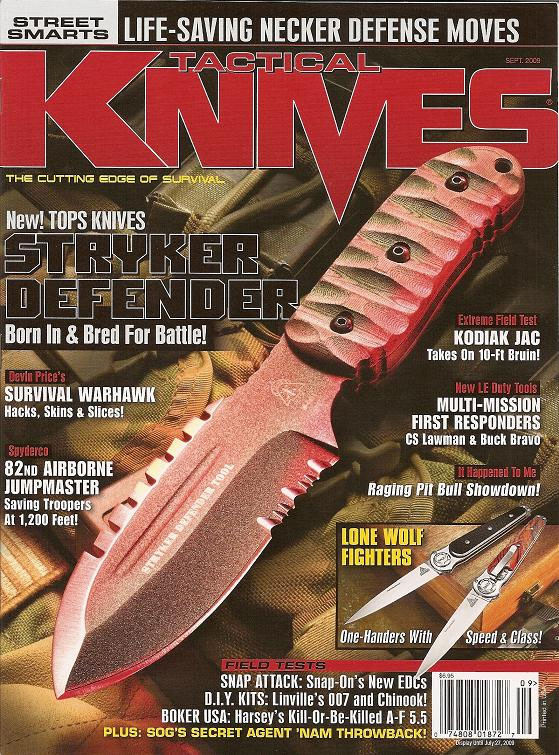 TOPS Knives Stryker Defender Tool Fixed 43/4" 1095 Carbon Steel