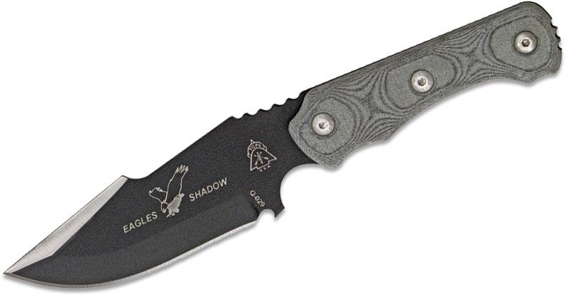 TOPS Knives Eagles Shadow Knife Fixed Blade (3.5 Black Plain) ESH-01 -  Blade HQ