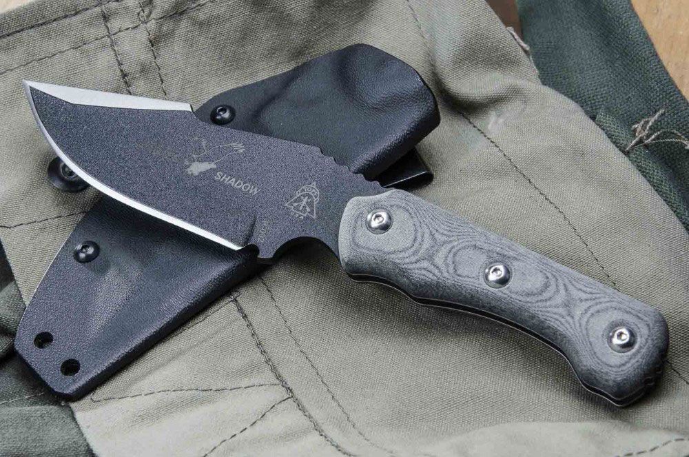 TOPS Knives Eagles Shadow Knife Fixed Blade (3.5 Black Plain) ESH-01 -  Blade HQ