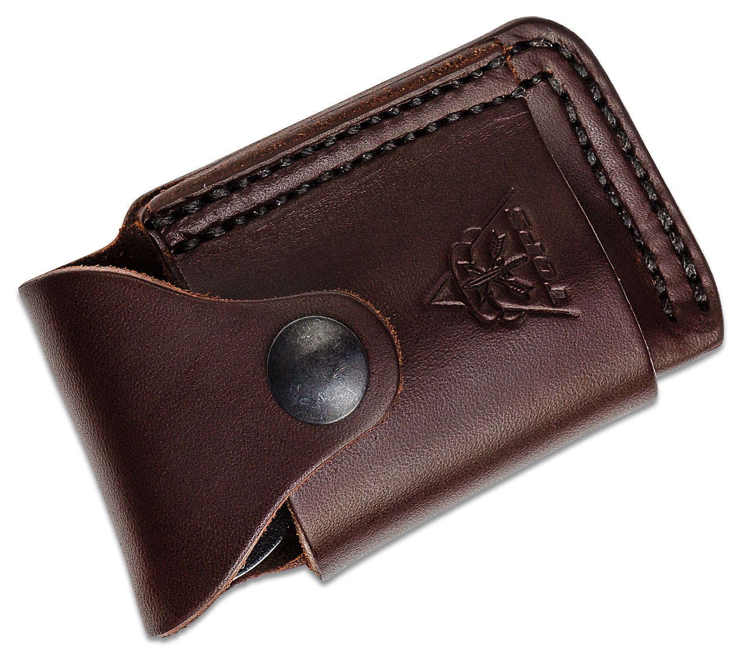 TOPS Knives Mini Sling Slingshot, Tan Canvas Micarta Handle, Brown Leather Sheath KnifeCenter