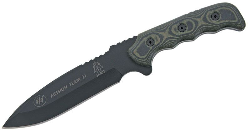 TOPS Knives Steel Mission Team 21 Fixed 6-3/4 1095 Carbon Blade