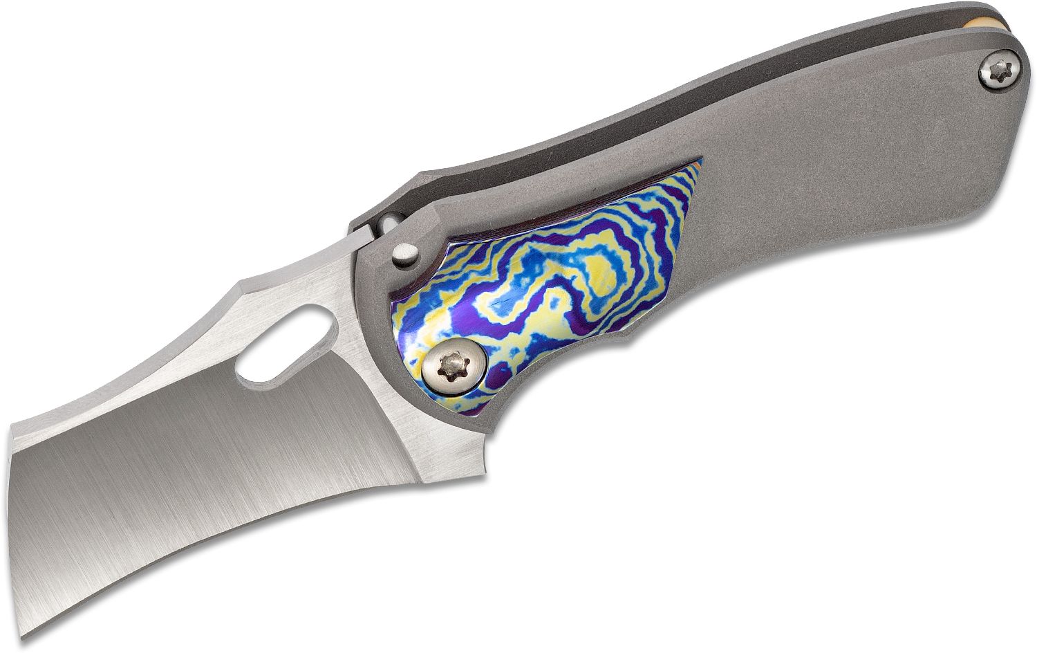 Toxic Blades Custom Eagle Eye Folding Knife 1.75 CPM-154 Hawkbill Blade,  Milled Titanium Handles with Timascus Onlays - KnifeCenter