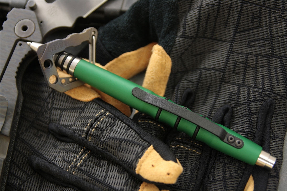 TuffWriter Precision Press Tactical Pen, Green (TWPPPPALSATGRN