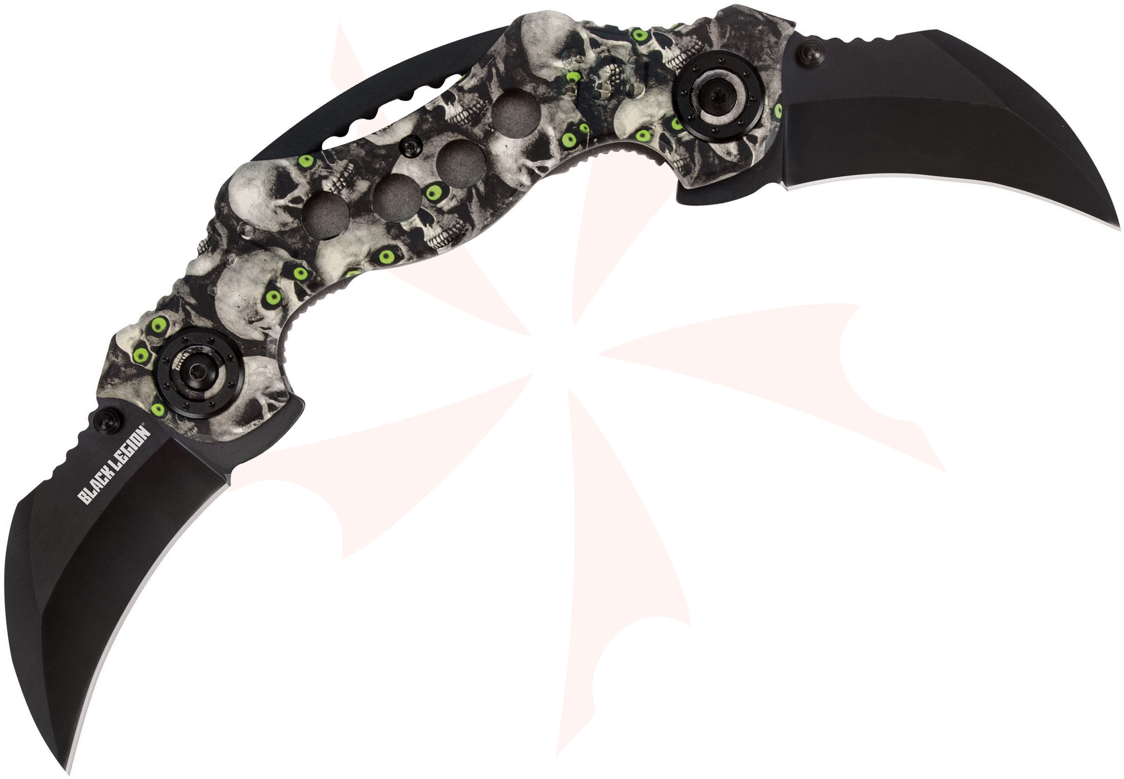 United Cutlery Black Legion Green Eyed Skull Mayhem Double