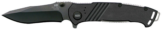レア品　UZI　ナイフ未使用　ZF0017BKNB UZI Defender Black Plain Edge 3-1/8
