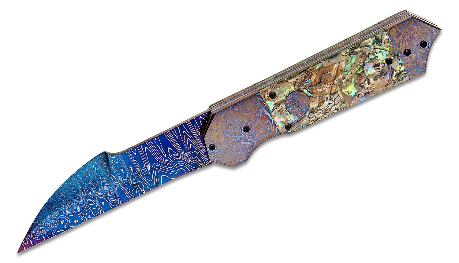 Damascus Pocket Knife 222-24 - Willowcreek Custom Knives