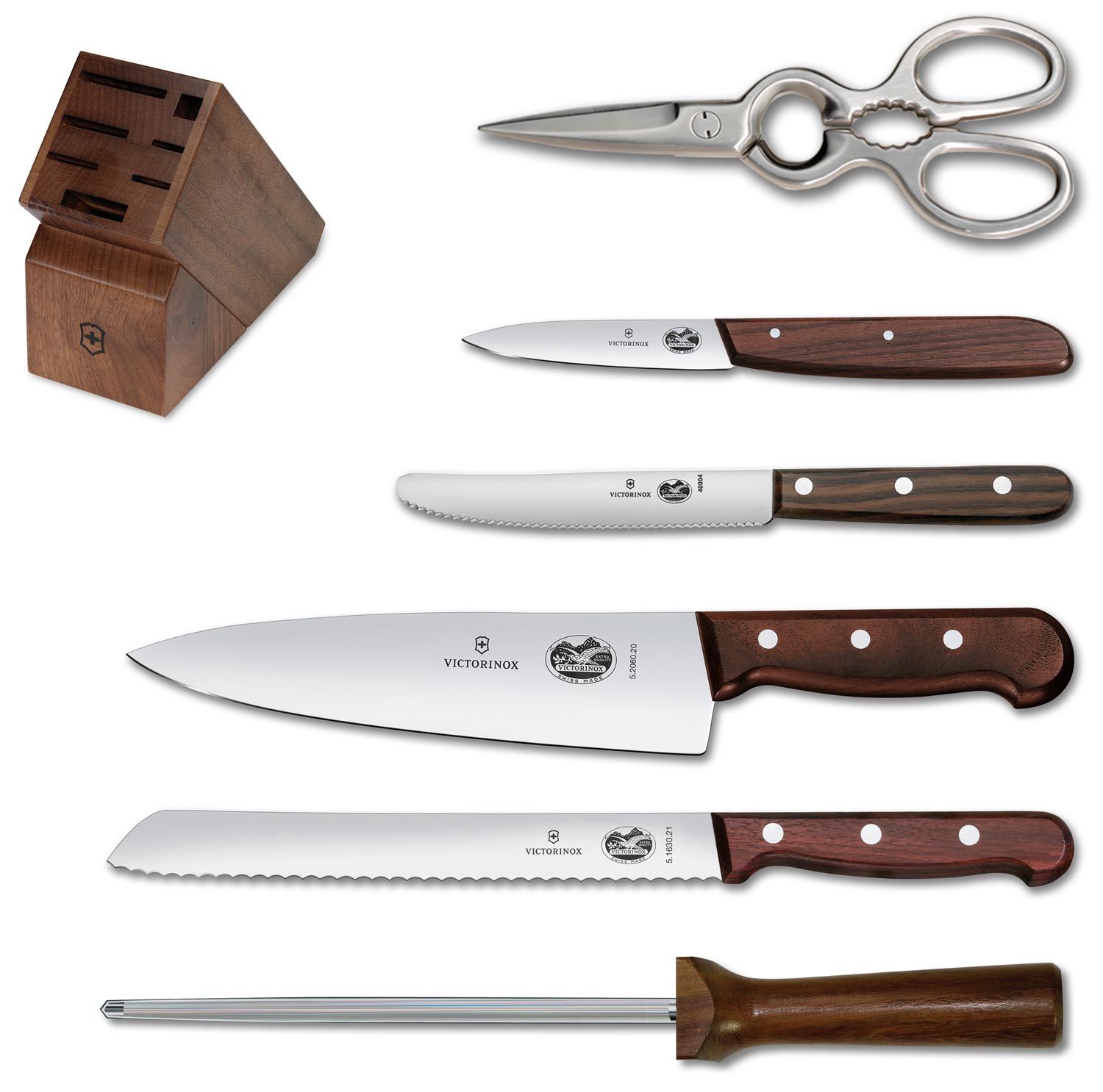 Victorinox Wooden 7 Piece Block Set, Maple Wood Handles - KnifeCenter ...